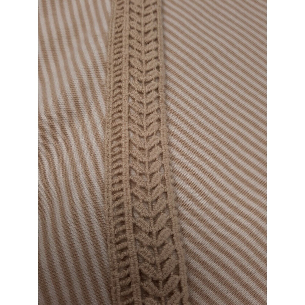 Coldwater Creek Women's Petite size M Fresca Striped 3/4 Sleeve Top Tan $70 NEW - Picture 4 of 7